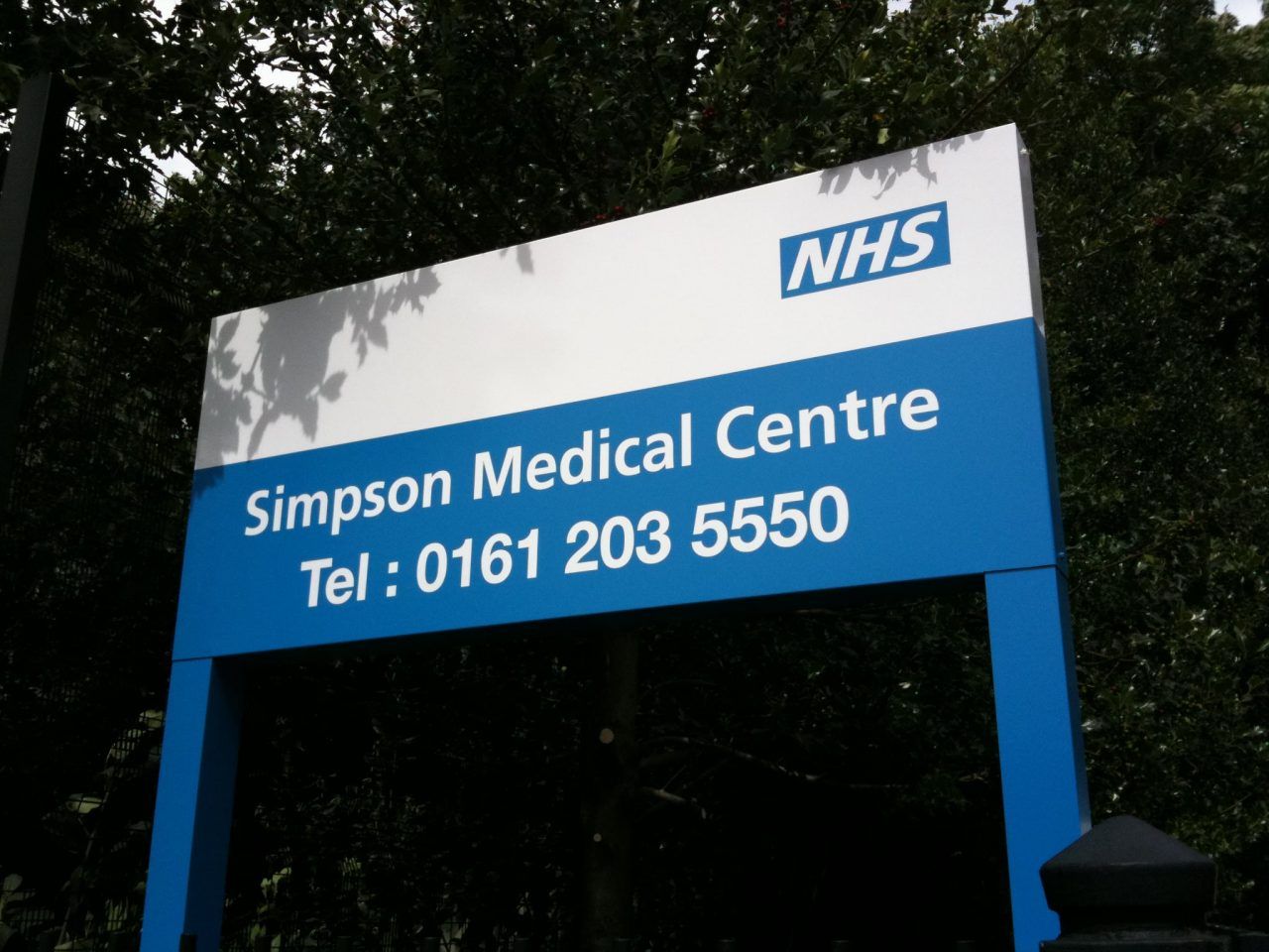 NHS health sector Post Sign