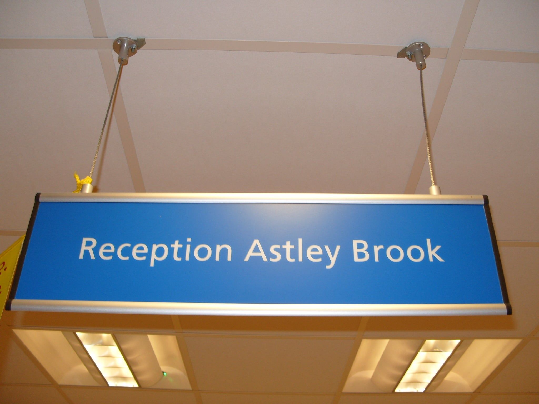 NHS health sector reception signs