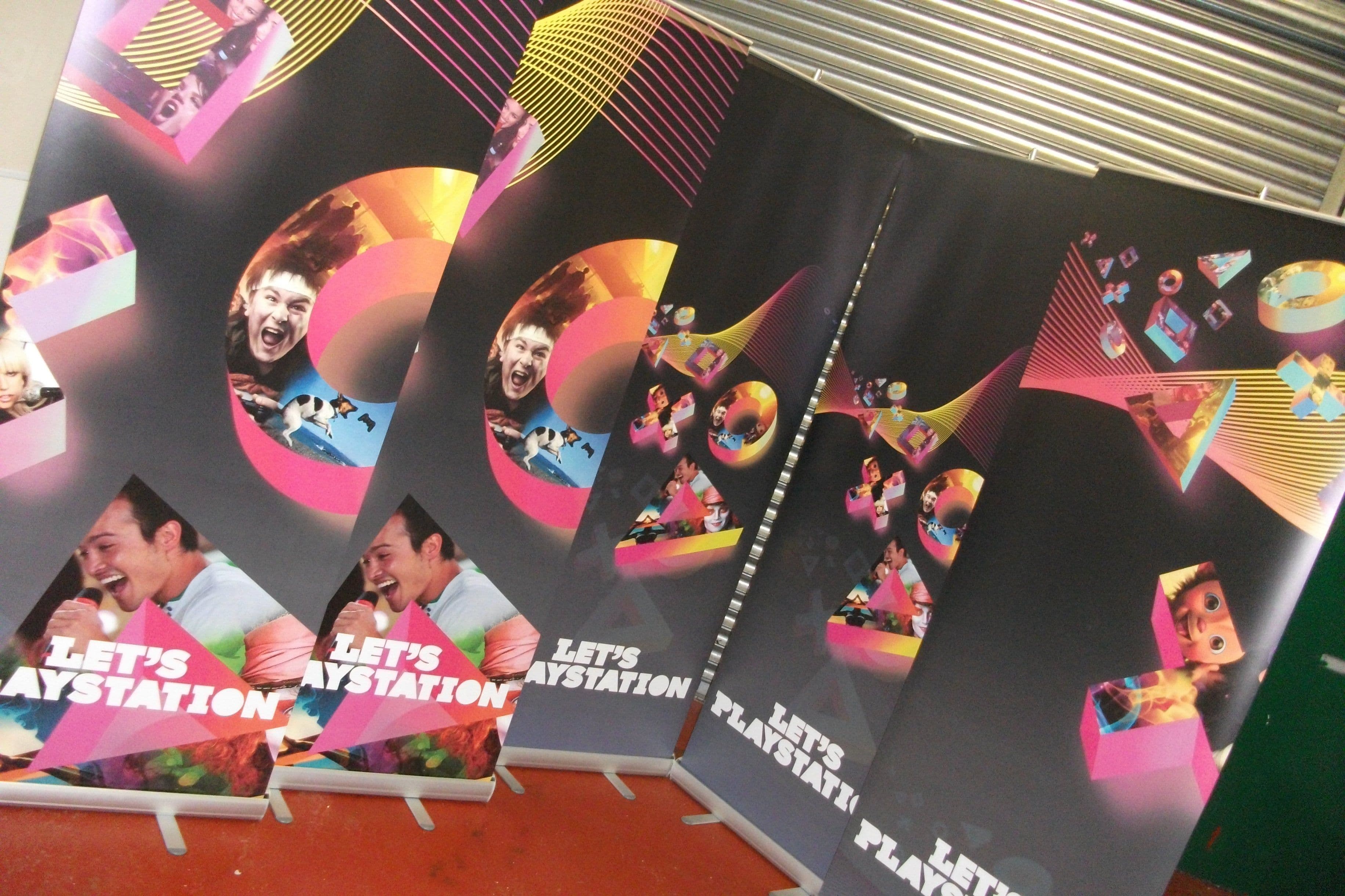 Playstation Large format printed pop up banners